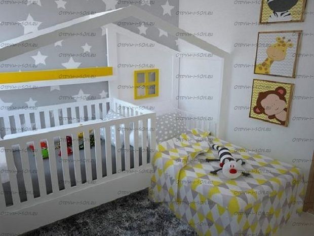 Кровать домик угловая Fairy Land №41, любые размеры