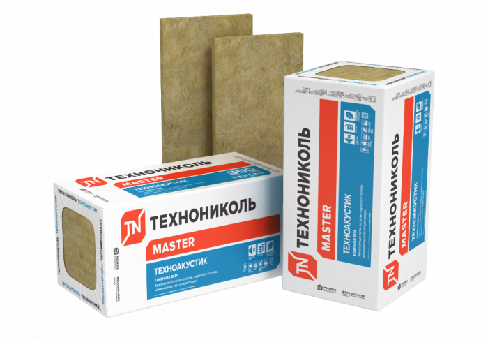 Звукоизоляция ТехноНиколь Техноакустик, 1200х600х50 мм (8 шт/5.76 м 2)