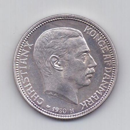 2 кроны 1930 года AUNC Дания