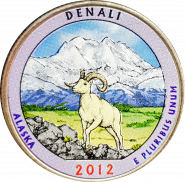 25 центов 2012 США Денали (Denali) 15-й парк, цветная