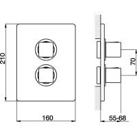 Смеситель для ванны и душа Cisal Cubic CU018100 схема 2