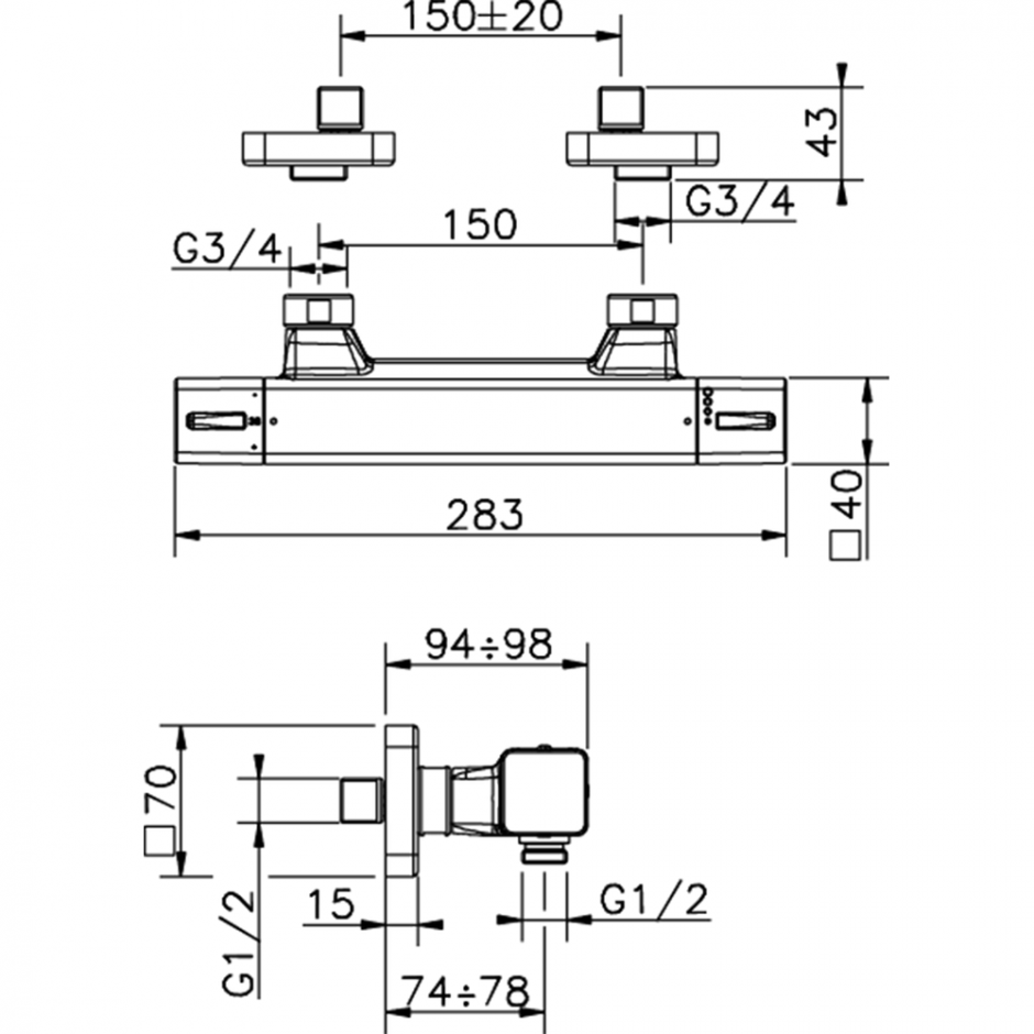 Смеситель для душа Cisal Cubic CUT01020/CUS01020 ФОТО