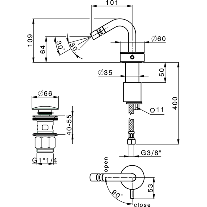 Смеситель для раковины Cisal Slim SM001550/SM001560 ФОТО