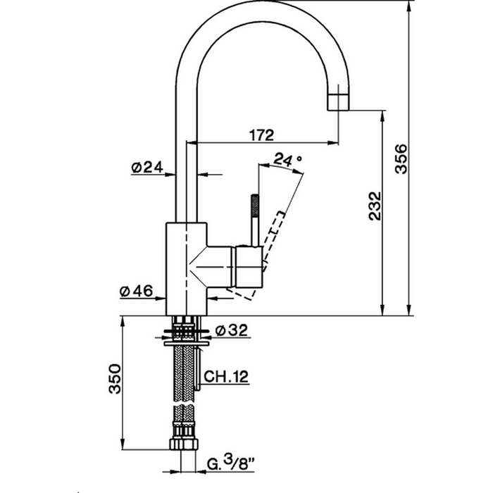 Смеситель для кухни Cisal Kitchen LS000530 схема 2