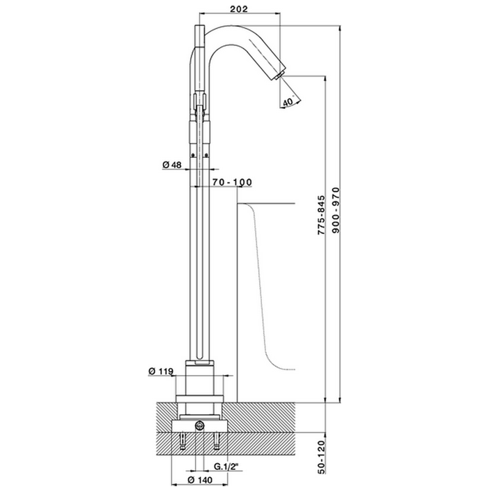 Смеситель Cisal Step для ванны и душа ST00420021 ФОТО