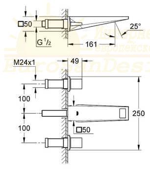 Смеситель Grohe Allure Brilliant для раковины 20346000 схема 2