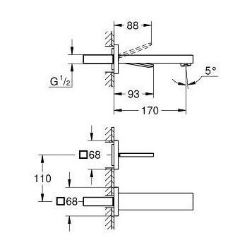 Смеситель Grohe Eurocube Joy для раковины 19997000 схема 3