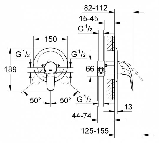 Смеситель Grohe Euroeco для душа 32742000 ФОТО