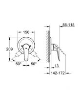 Смеситель для ванны и душа Grohe Euroeco Speсial 3278 схема 1