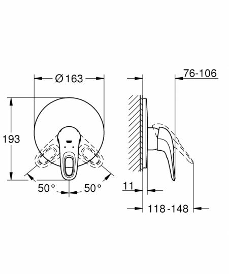 Смеситель Grohe Eurostyle 2015 для душа без излива 19507LS3 ФОТО