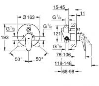 Смеситель Grohe Eurostyle New для ванны 23730003 схема 2