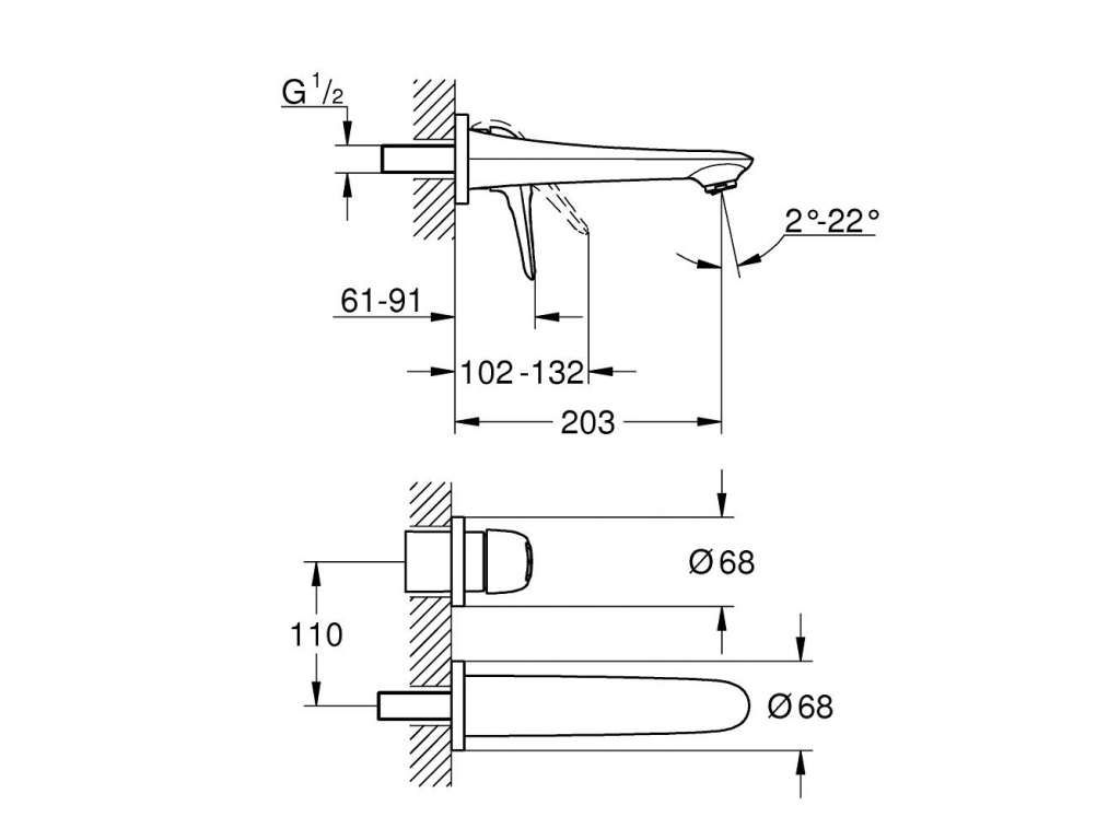 Смеситель Grohe Eurostyle New для раковины 19571003 схема 2