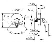 Смеситель Grohe Eurostyle New для душа 23725003 схема 2