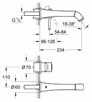 Смеситель для раковины Grohe Grandera 19930 схема 1