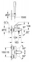 Смеситель Grohe Eurosmart Cosmopolitan для ванны и душа 32832000 схема 4