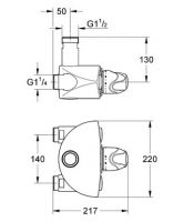 Смеситель Grohe Grohtherm для душа 35087000 схема 2