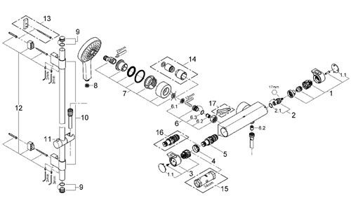 Смеситель Grohe Grohtherm 2000 для душа 34281001 ФОТО