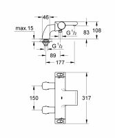 Смеситель Grohe Grohtherm 2000 для ванны 34176001 схема 2