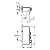 Смеситель Grohe Grohtherm SmartControl для ванны и душа 34718000 схема 2