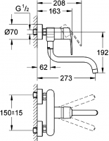 Смеситель Grohe Eurostyle Cosmopolitan для кухни 33982002 схема 2