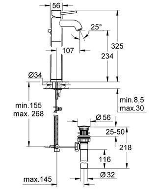 Смеситель Grohe Bauclassic для раковины 32868000 ФОТО