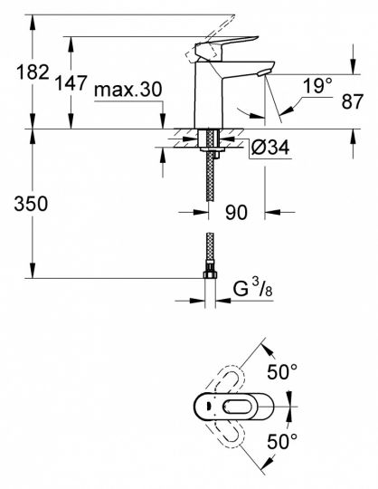 Смеситель Grohe Bauloop для раковины 23337000 ФОТО