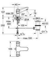 Смеситель Grohe Costa L для раковины 21390001 схема 2