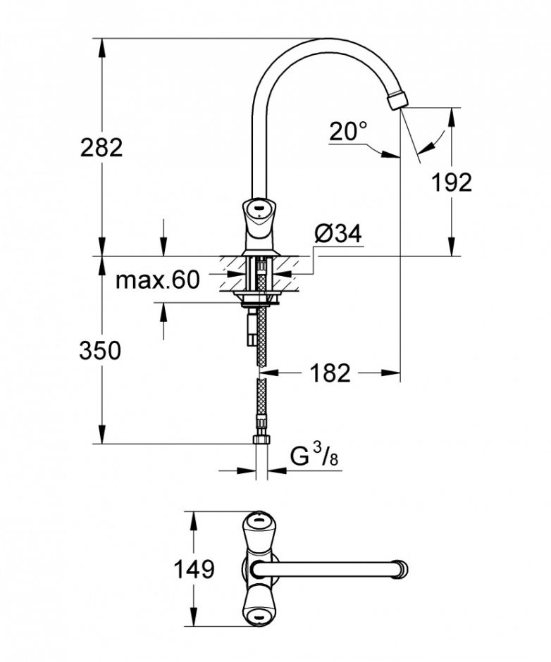 Смеситель Grohe Costa S для кухни 31819001 ФОТО