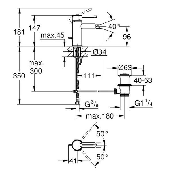 Смеситель Grohe Essence для биде 32935001 ФОТО