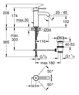 Смеситель Grohe Essence New для раковины 23589001 ФОТО