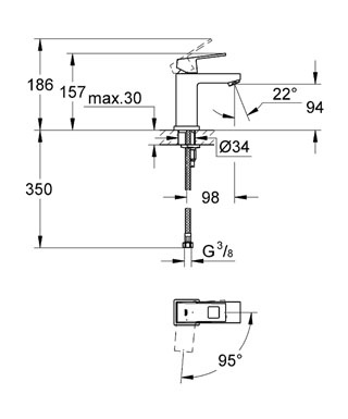 Смеситель Grohe Eurocube для раковины 2339200E ФОТО