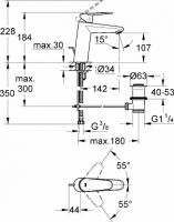 Смеситель Grohe Eurodisc Cosmopolitan со средним изливом 23448002 схема 5