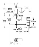 Смеситель Grohe Eurocube Joy для раковины 23654000 схема 5