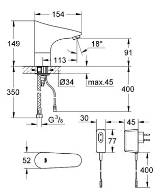 Смеситель Grohe Europlus E для раковины 36016001 ФОТО