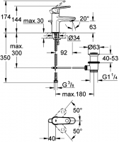 Смеситель Grohe Europlus New для раковины 33156002 схема 2