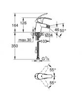 Смеситель Grohe Eurosmart для биде 32927002 схема 2