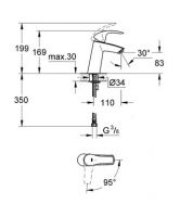 Смеситель Grohe Eurosmart для раковины 2339510E схема 2