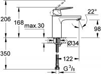 Смеситель Grohe Eurosmart Cosmopolitan для раковины 23327000 схема 3