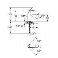 Смеситель Grohe Eurosmart Cosmopolitan для раковины 23327KW0 схема 2