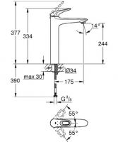 Смеситель Grohe Eurostyle для раковины 23570003 схема 2