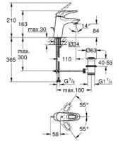 Смеситель Grohe Eurostyle для раковины 33558003 схема 2