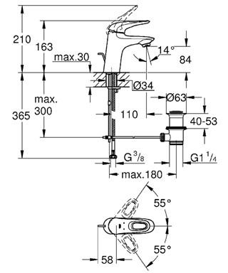 Смеситель Grohe Eurostyle для раковины 33558003 ФОТО