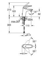 Смеситель Grohe Eurostyle 2015 для раковины 23713003 схема 5