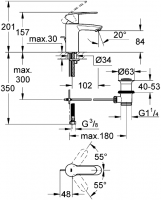 Смеситель Grohe Eurostyle Cosmopolitan для раковины 33552002 схема 3