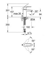 Смеситель Grohe Eurostyle Cosmopolitan для раковины 3355720E схема 2