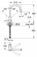 Смеситель Grohe Minta для кухни 32918000 схема 5