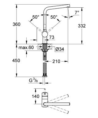 Смеситель Grohe Minta для кухни 31375000 ФОТО