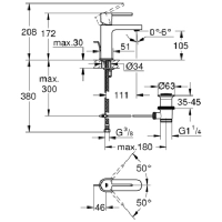 Смеситель Grohe Plus для раковины 32612003 схема 4