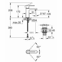 Смеситель Grohe Plus для раковины 33163003 схема 2