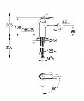 Смеситель Grohe Eurosmart Cosmopolitan для раковины 2339700E схема 2